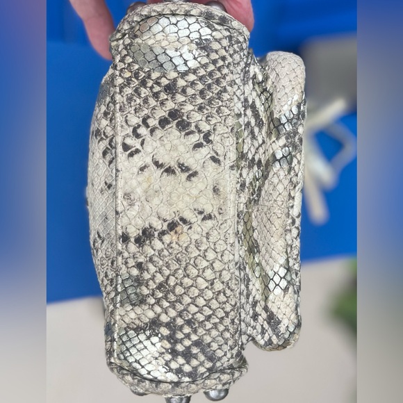 Ash Moxy Python Snakeskin Leather Studded Crossbody Bag - Picture 10 of 13